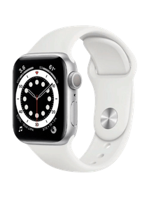 Apple Watch Series 6 LTE 44 мм Сталь серебристый / Белый спортивный M09D3