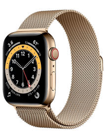 Apple Watch Series 6 LTE 44 мм Сталь золотистый / Миланский золотой M06G3