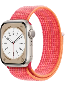 Apple Watch 8 45 мм Алюминий, Нейлон, Сияющая звезда, Красный