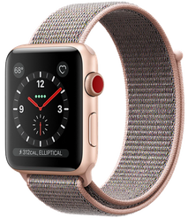 Apple Watch Series 4 40 мм Алюминий золотистый/Нейлон розовый песок MU692