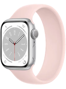 Apple Watch 8 41 мм Алюминий, Силикон, Серебристый, Розовый мел