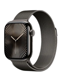 Apple Watch 10, 42 mm, Black Titanium Stainless steel, Black Milanese Loop