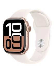 Apple Watch 10, 42 mm, Rose Gold Aluminium, Light pink Sport Band, S/M