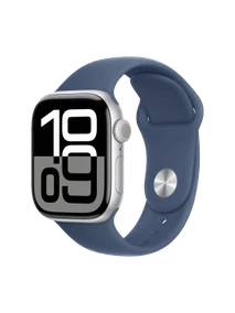 Apple Watch 10, 42 mm, Silver Aluminium, Storm blue Sport Band, S/M