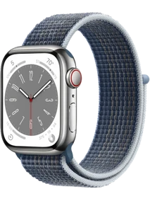 Apple Watch 8 45 мм Сталь, Нейлон, Серебристый, Синий шторм