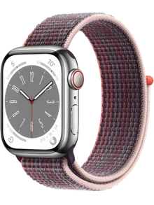 Apple Watch 8 45 мм Сталь, Нейлон, Серебристый, Бузина