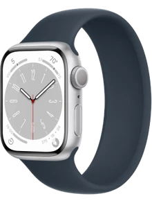 Apple Watch 8 41 мм Алюминий, Силикон, Серебристый, Синий шторм