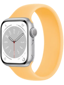 Apple Watch 8 41 мм Алюминий, Силикон, Серебристый, Солнечное сияние