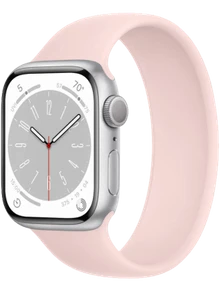 Apple Watch 8 41 мм Алюминий, Силикон, Серебристый, Розовый мел