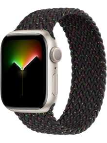 Apple Watch 8 45 мм Алюминий, Силикон/Ткань, Сияющая звезда, Чёрное единство