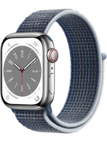 Apple Watch 8 45 мм Сталь, Нейлон, Серебристый, Синий шторм