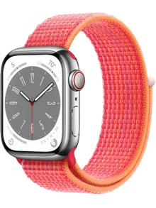 Apple Watch 8 45 мм Сталь, Нейлон, Серебристый, Красный