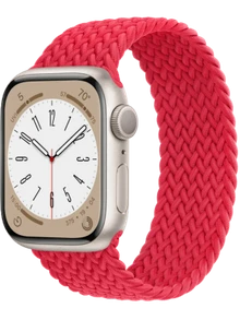 Apple Watch 8 45 мм Алюминий, Силикон/Ткань, Сияющая звезда, Красный
