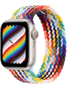 Apple Watch 8 45 мм Алюминий, Силикон/Ткань, Сияющая звезда, Радужный