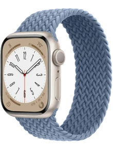 Apple Watch 8 45 мм Алюминий, Силикон/Ткань, Сияющая звезда, Сланцево-синий