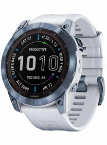 Garmin Fenix 7X Sapphire Solar Mineral Blue DLC Titanium / Whitestone Band