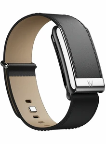 Кожаный люксовый ремешок для Whoop 5.0 LeatherLuxe Straight Band Black/Cream with Titanium (S)