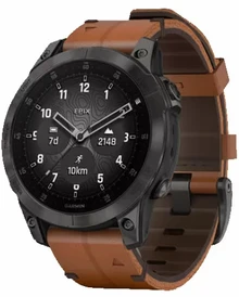 Garmin Epix Sapphire Gen 2 (черный титан/каштановый кожа)