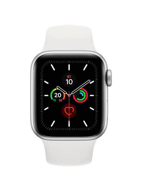 Apple Watch Series 5 LTE 44 мм Cталь серебристый/Белый спортивный MWW22