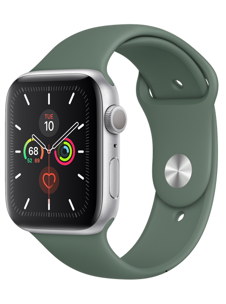 Apple Watch Series 5 40 мм Алюминий серебристый/Зелёный спортивный MWRX2