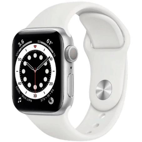 Apple Watch Series 6 LTE 44 мм Сталь серебристый / Белый спортивный M09D3