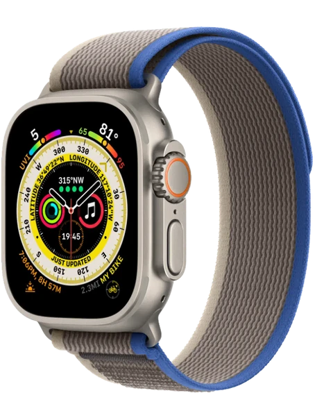 Apple Watch Ultra 130-180 мм Нейлон Сине-серый