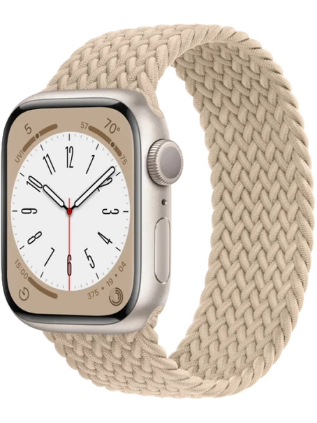 Apple Watch 8 45 мм Алюминий, Силикон/Ткань, Сияющая звезда, Бежевый