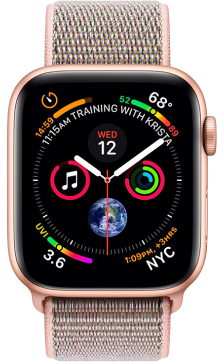Apple Watch Series 4 LTE 40 мм Алюминий золотистый/Нейлон розовый песок MTUK2