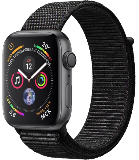 Apple Watch Series 4 40 мм Алюминий серый космос/Нейлон черный MU672