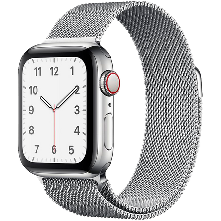 Apple Watch Series 5 LTE 44 мм Серебристый/Миланский серебристый MWW32