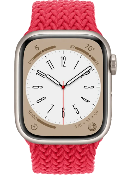 Apple Watch 8 41 мм Алюминий, Силикон/Ткань, Сияющая звезда, Красный