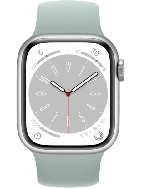 Apple Watch 8 45 мм Алюминий, Силикон, Серебристый, Суккулент