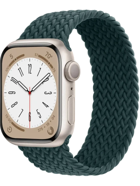 Apple Watch 8 45 мм Алюминий, Силикон/Ткань, Сияющая звезда, Тропический лес