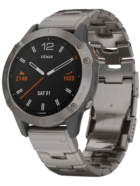 Garmin Fenix 6X Pro Solar (Титановый DLC/Оранжевый титановый)