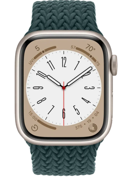 Apple Watch 8 45 мм Алюминий, Силикон/Ткань, Сияющая звезда, Тропический лес