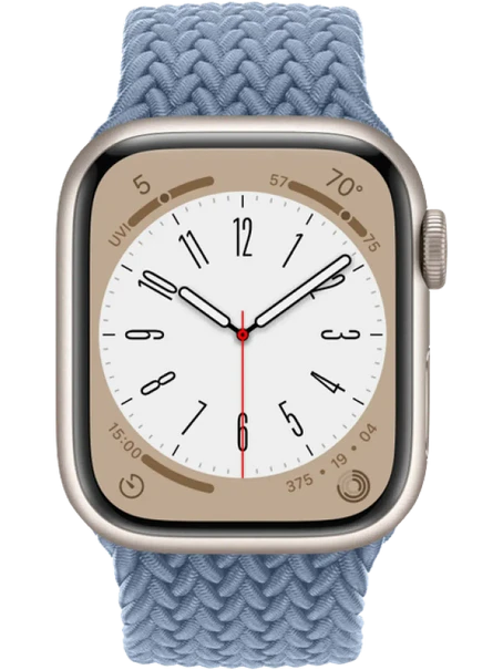 Apple Watch 8 41 мм Алюминий, Силикон/Ткань, Сияющая звезда, Сланцево-синий