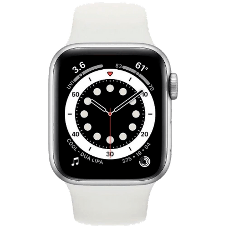 Apple Watch Series 6 LTE 40 мм Сталь серебристый / Белый спортивный M06T3
