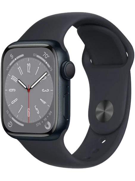 Apple Watch 8 41 мм Алюминий, Силикон, Тёмная ночь, Тёмная ночь