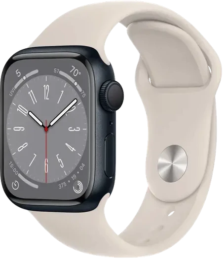 Apple Watch 8 41 мм Алюминий, Силикон, Тёмная ночь, Сияющая звезда