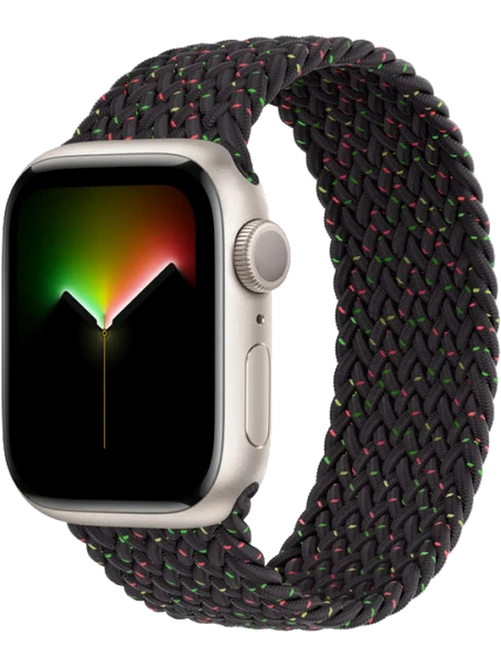 Apple Watch 8 41 мм Алюминий, Силикон/Ткань, Сияющая звезда, Чёрное единство
