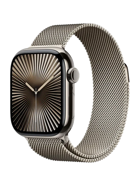 Apple Watch 10, 42 mm, Natural Titanium Stainless steel, Natural Milanese Loop