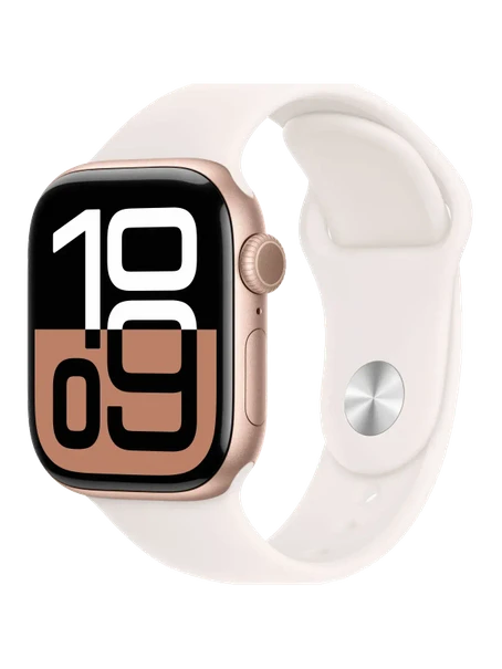 Apple Watch 10, 42 mm, Rose Gold Aluminium, Light pink Sport Band, M/L