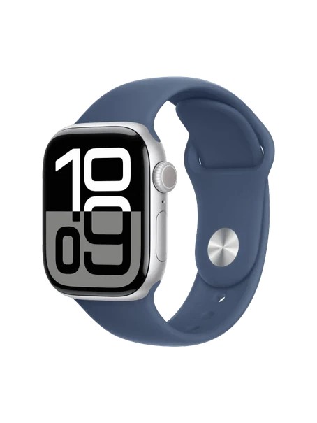 Apple Watch 10, 42 mm, Silver Aluminium, Storm blue Sport Band, S/M