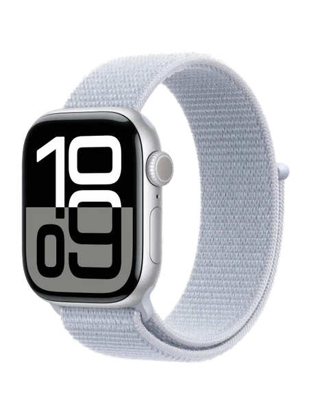 Apple Watch 10, 46 mm, Silver Aluminium, Blue Sport Loop, S/M