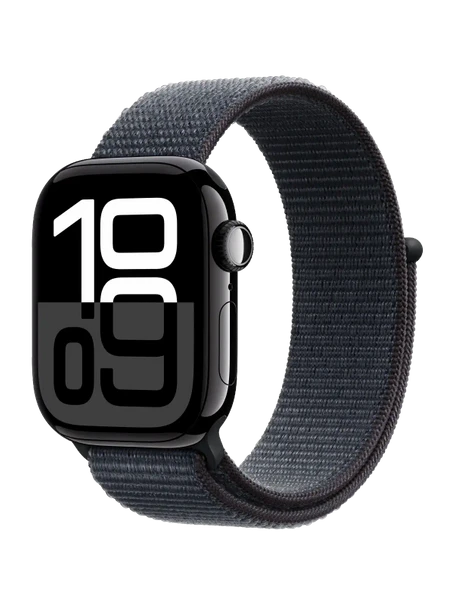 Apple Watch 10, 46 mm, Black Aluminium, Black Sport Loop, S/M