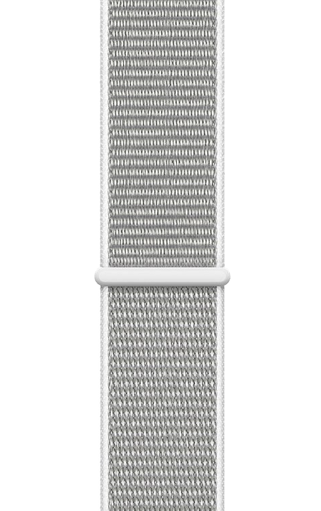 Apple Watch Series 4 40 мм Алюминий серебристый/Нейлон белая ракушка MU652