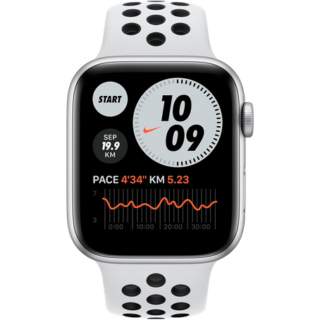 Apple Watch SE Nike 44 мм Алюминий серебристый / Чистая платина MYYH2