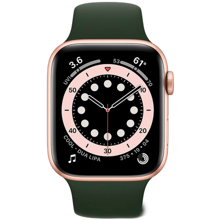 Apple Watch Series 6 LTE 40 мм Сталь золотистый / Зелёный спортивный M06V3