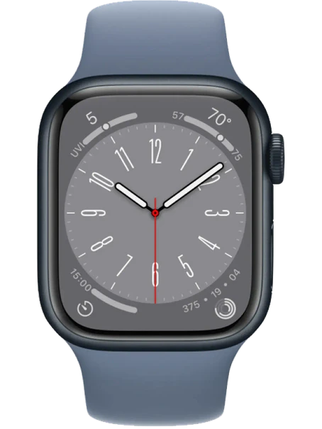 Apple Watch 8 45 мм Алюминий, Силикон, Тёмная ночь, Сланцево-синий