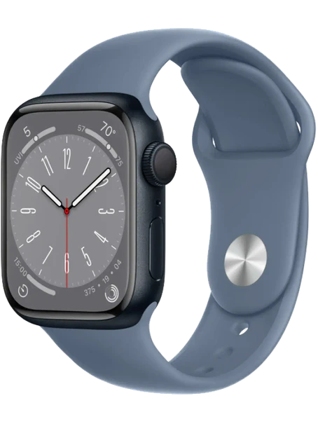 Apple Watch 8 45 мм Алюминий, Силикон, Тёмная ночь, Сланцево-синий